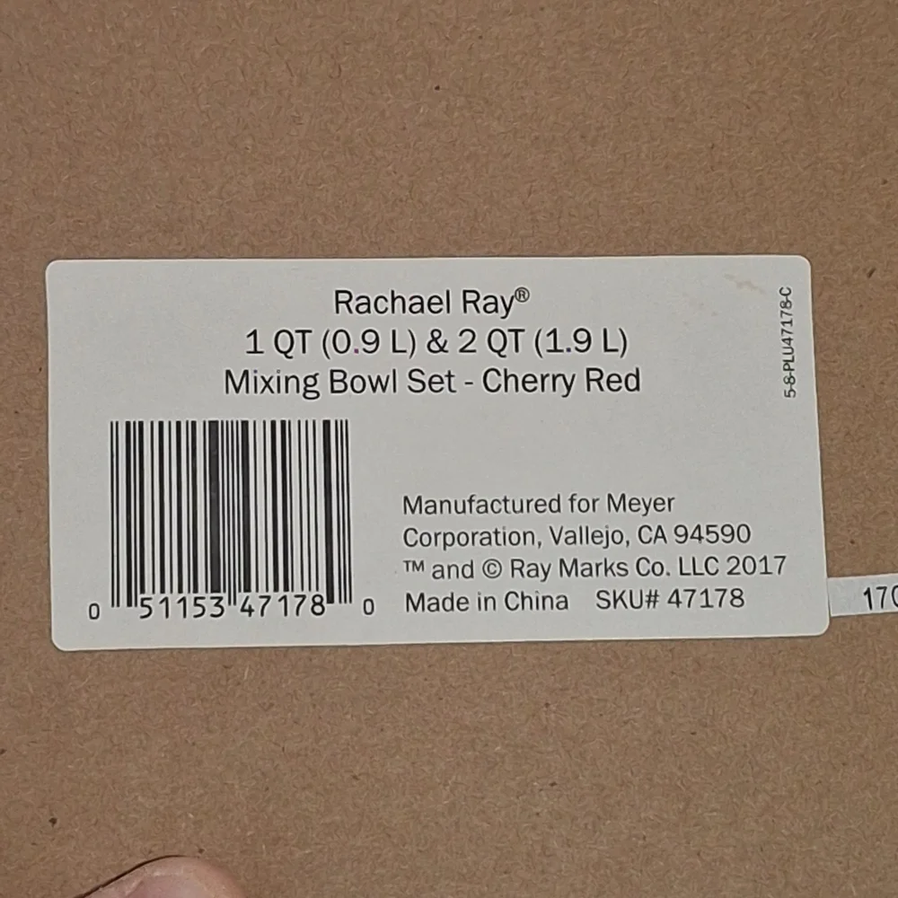 NIB Rachael Ray Cherry Red Bowl Set - Picture 5 of 5